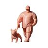 1/64 Scale Resin Model Depicting A Man Strolling With His Pet Dog Miniature Figure For Craft Projects And Toy Displays