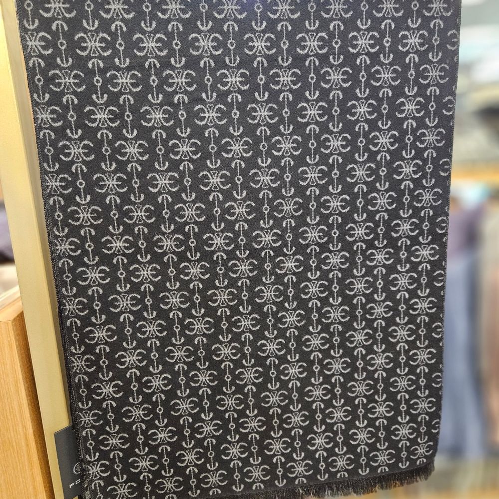 Renoma Warm and Soft Rayon Blend Decorative Design Muffler FNFTM5104-BK