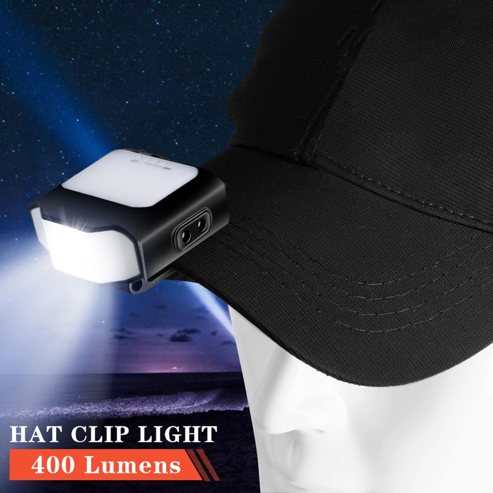 1PCS Mini COB LED Head Lantern Sensor Headlamp Flashlight Cap Clip On Light Headlights Portable Outdoor Camping Head Lamp