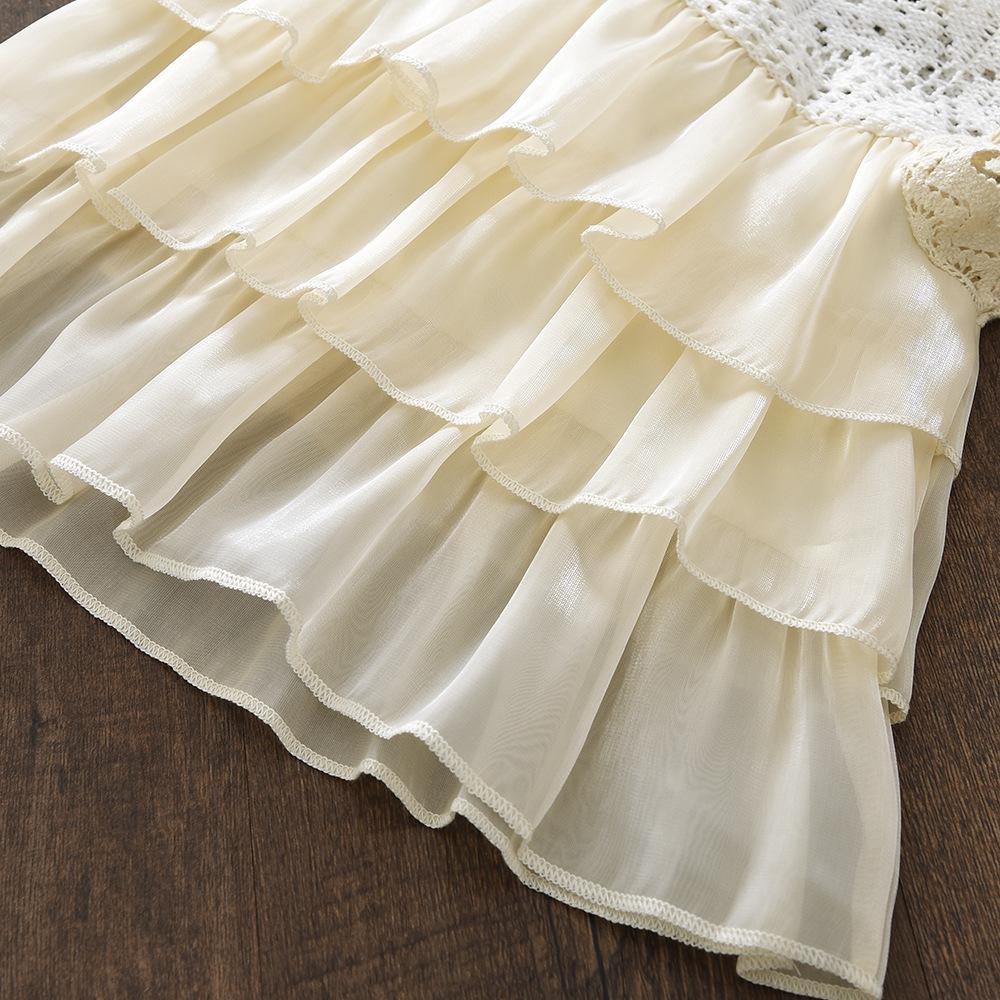 Girls Summer Lace Tank Top And Wide Leg Pants Set Kids Fashionable Two Piece Outfit For Baby