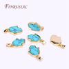 18K Real Gold Plated Turquoise Geometry Pendants For Necklace Making,High Quality Connector Pendants DIY Accessories Wholesale