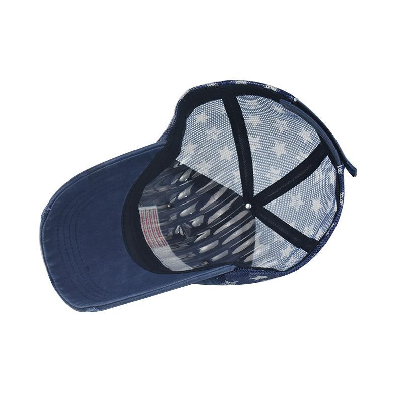 Washed Mesh Baseball Cap New Spring Solid Sunhat Men Women Summer Cap Cotton Snapback Caps Hip Hop Fishing Hat Retro Ponytail Visor Hats