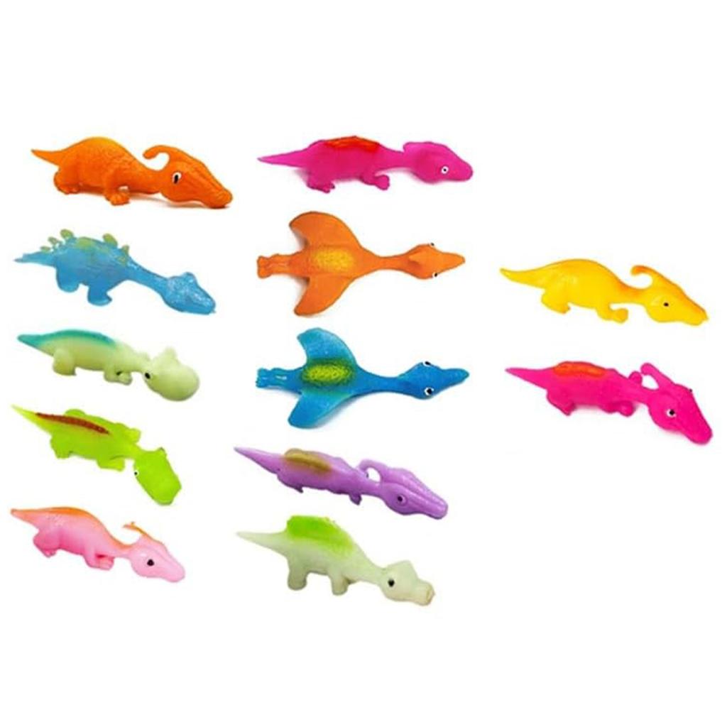 Finger Catapult Dinosaur Toy Funny Mini Rubber Dino Finger Sling Shot Toys for Christmas Birthday Goodie Bag Stuffers