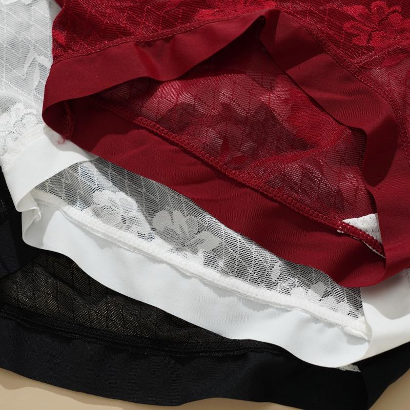 Hollow Out Seamless Briefs Women's Panties Low-rise Solid Color Underwear
