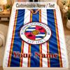 Flannel BlanketReading FC Custom Name Text Personalized Soft Warm Throw Blanket Home Decor Gift