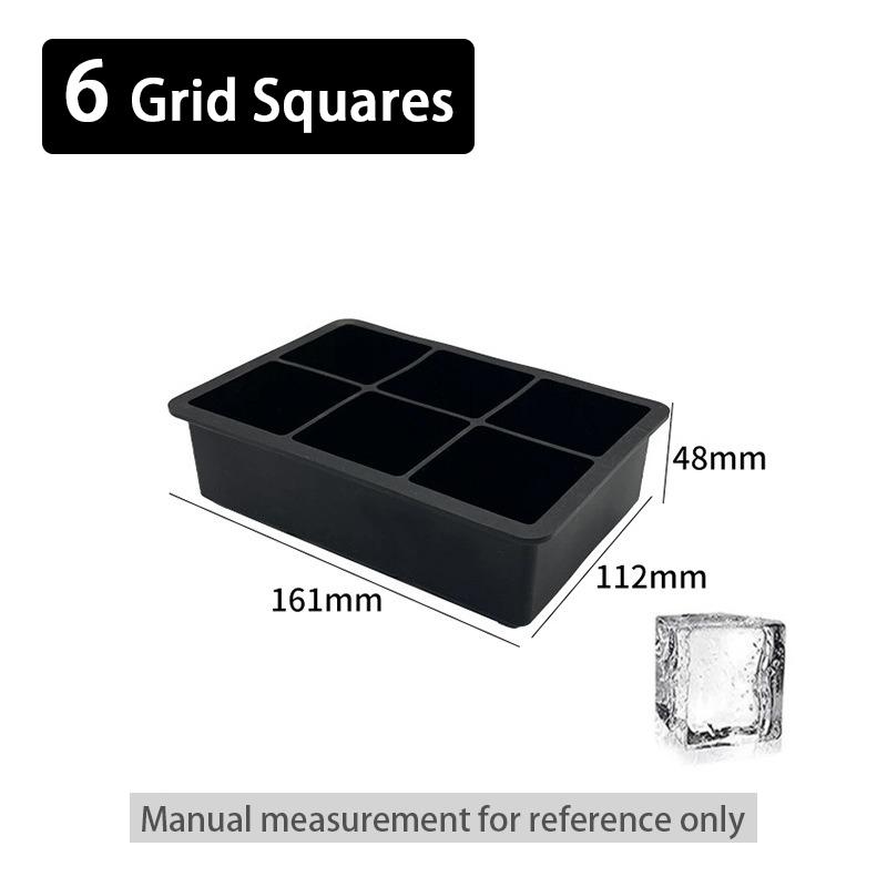 Silikon-Eisformen Mehrfach wiederverwendbare Eiswürfel-Formen Gitter Große Eiswürfelform Silikon-Kühler