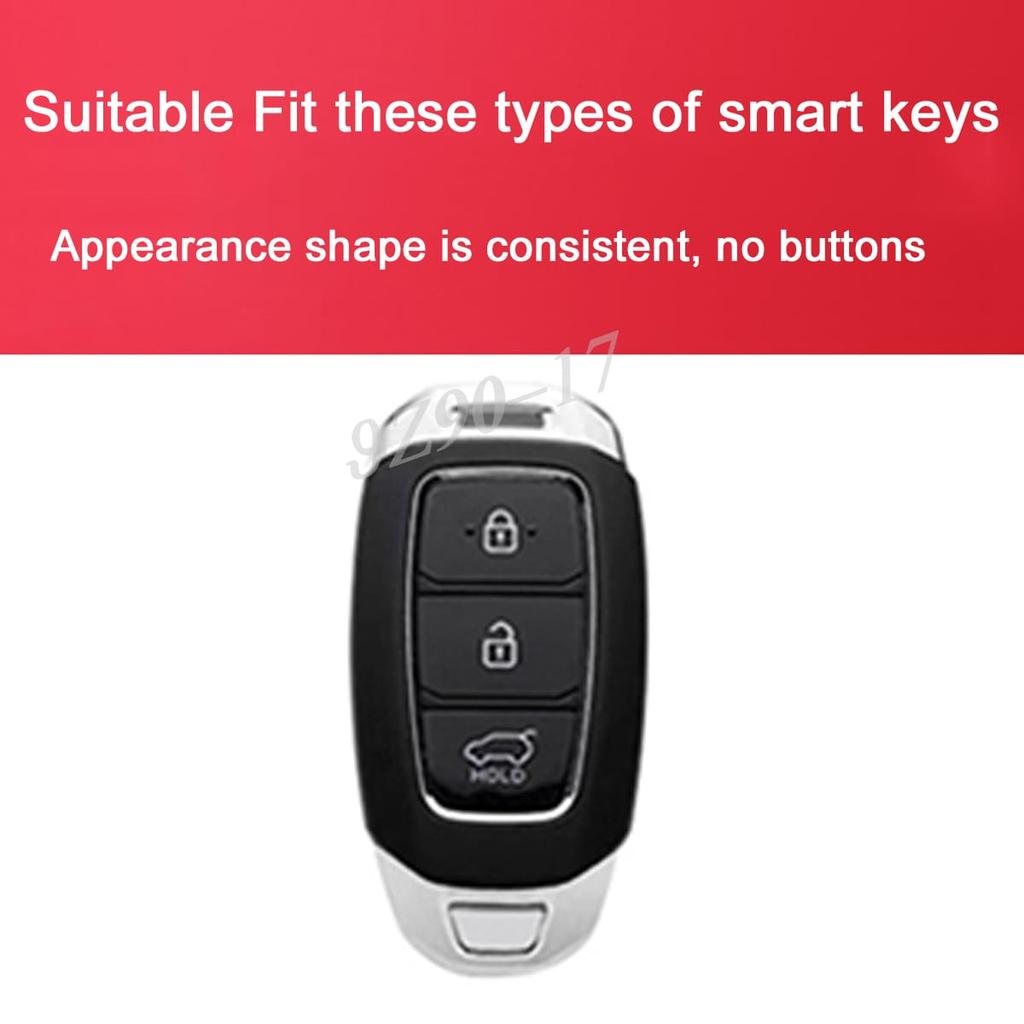 Abs Carbon Fiber Car Smart Key Cover Case Keychain For Hyundai Elantra I30 Venue Palisade Accent Santa Fe Veloster Kona
