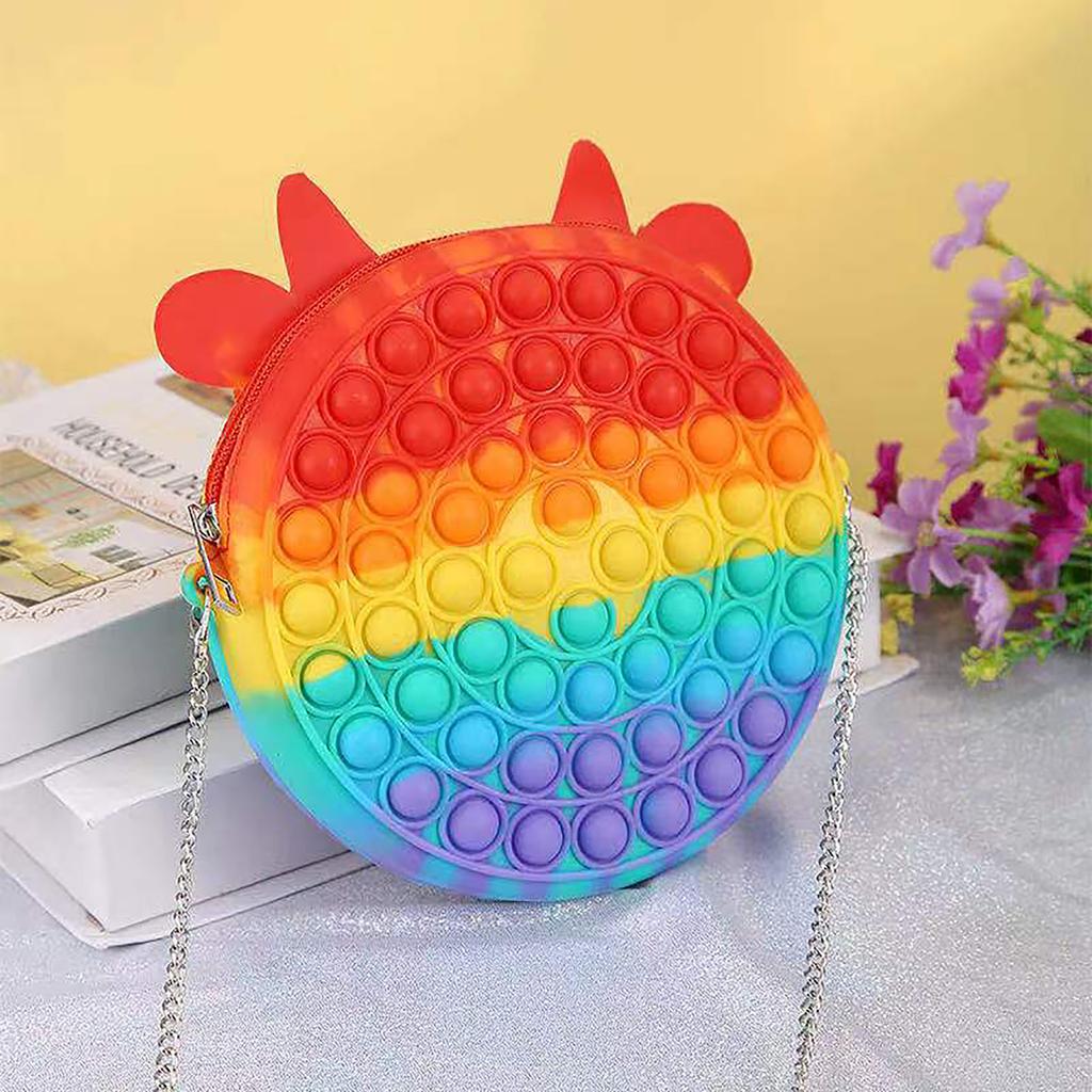 Push-Spielzeug-Anhänger-Tasche, Blasen-Spielzeug, Stressabbau-Spielzeug für Erwachsene und Kinder