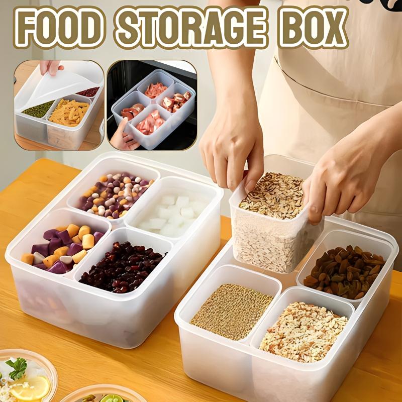 4 In 1 Transparent Fridge Storage Crisper Box M/L Size BPA Free for Meat Vegetable Meal Prep Pantry Use