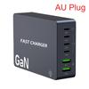220W GaN Desktop Charger 6-Ports PD 100W USB Type C QC 3.0 Fast Charging Station for IPhone 16 Pro Tablet Macbook Samsung Laptop