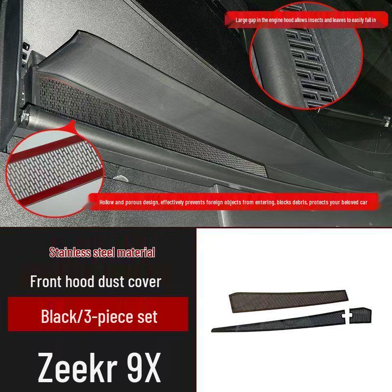 Zeekr 9X Stainless Steel Front Speaker Dust Cover - Non-destructive Paste, Hollow Design, Fits Front and Three Row Seats.