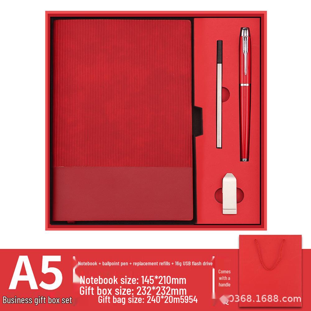 Custom Logo A5 Notebook Gift Box Set: Premium Business Office Souvenir