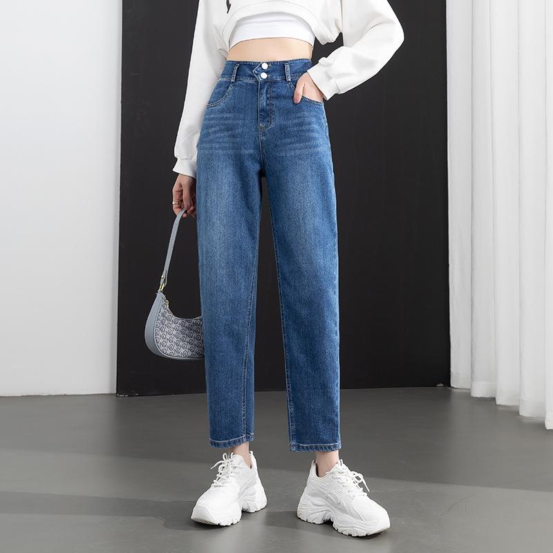 

Women s High-Waist Color Block Denim Harem Pants - Autumn 2025 Collection 31 синий