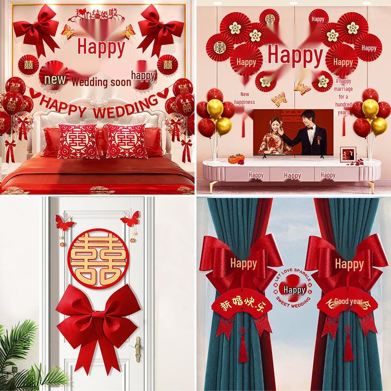 Complete Wedding Room Decoration Set: Bride & Groom's Bedroom Decor Essentials