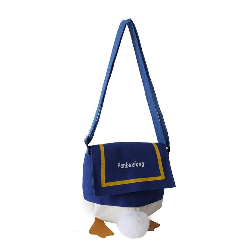 Мультяшная утка пукает женская сумка-мессенджер через плечо холщовый держатель для телефона кавайные мини-сумки для девочек синий 1098₽