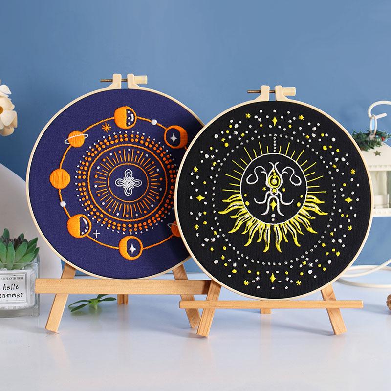 Celestial Embroidery DIY Kit: Moon, Sun & Universe Design