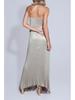 Damen trägerloses gefaltetes Kleid - Sehr weiter Saum Abendkleid Rock 8139