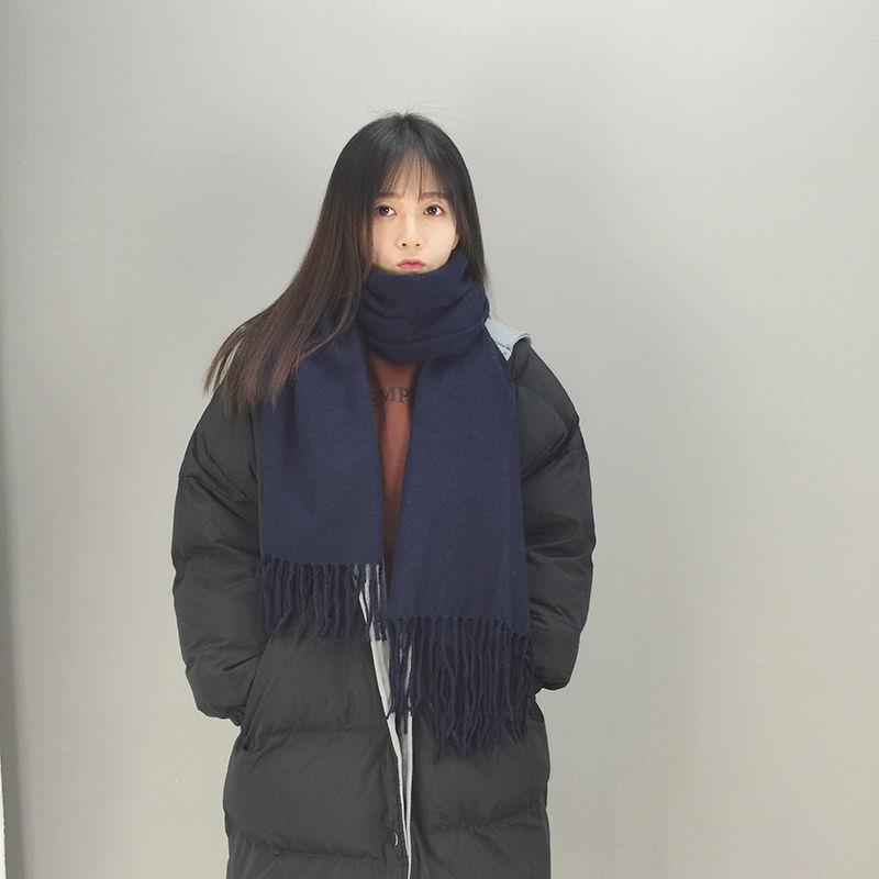 Women's Faux Cashmere Warm Scarf - Autumn/Winter Solid Color Korean Style Shawl