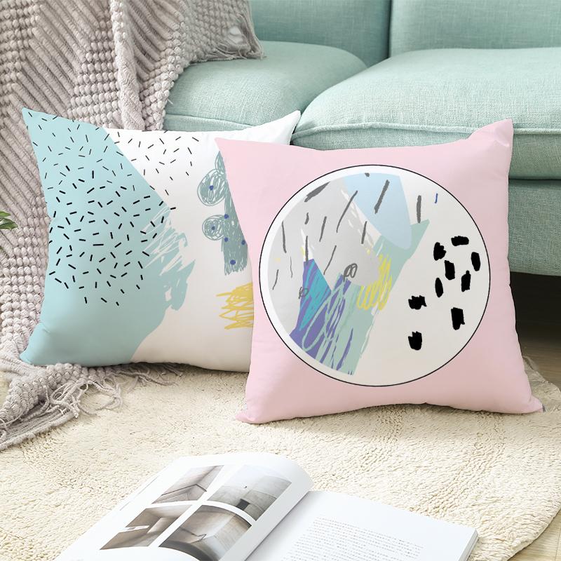 Geometric Printing Cushion Cover Creative Geometric Polyester Decorative Pillowcase Home Accessories Sofa Pillow Case Almohada