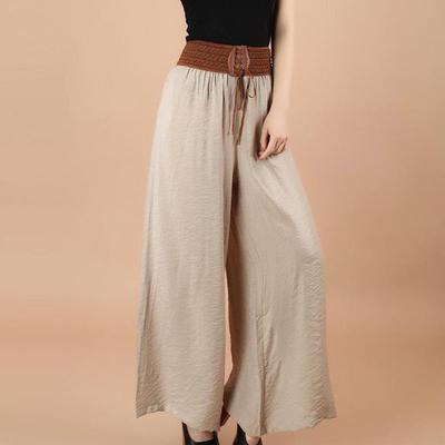 Women's Plus Size Palazzo Pants Elastic High Waist Straight Pants Flowy Wide Leg Yoga Pants Bottoms