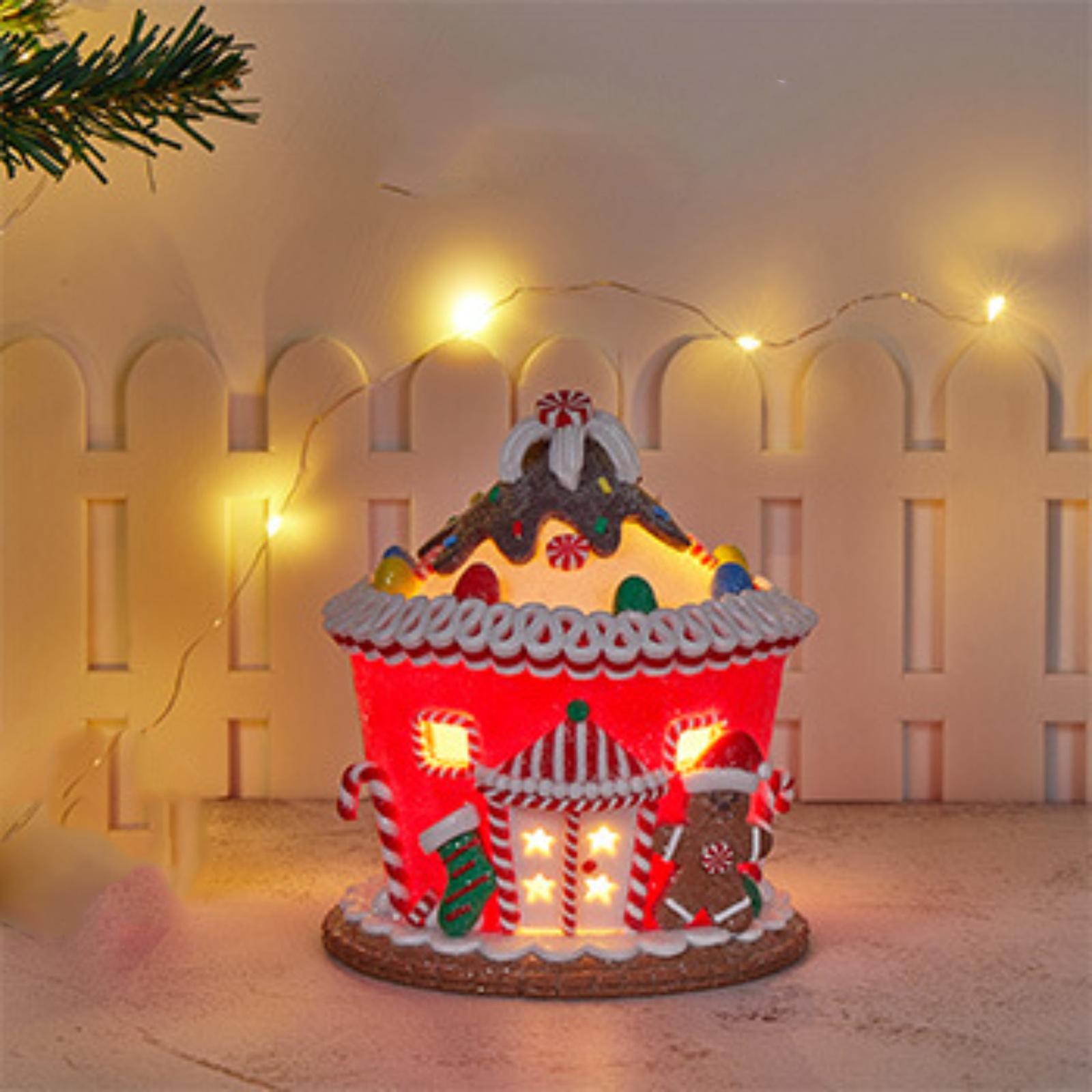 

Christmas Decorations: Home Luminous Soft ClayCastle House, BreadClay, Christmas Shopping Mall Window Display Ornaments One Size
