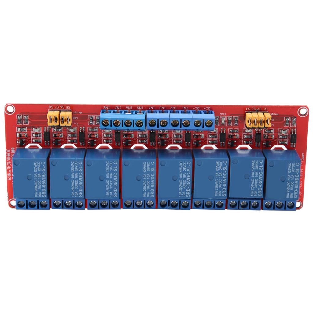 8 Channel Optocoupler Relay Module Board High & Low Trigger 5V