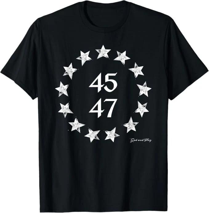 Unisex Adult Casual Graphic President 45 47 Patriotic Stars America... S
