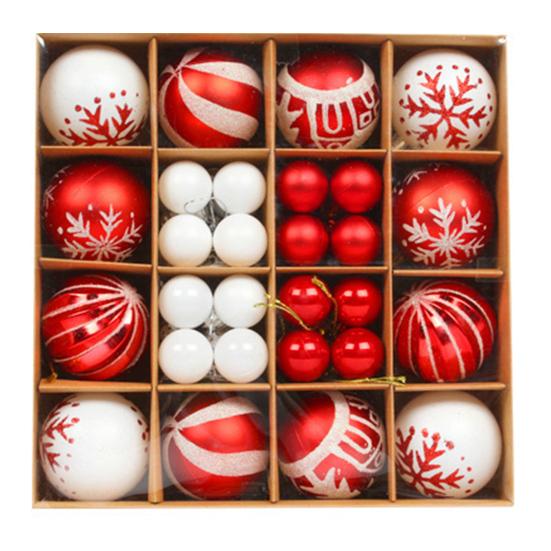 

44 шт. Рождественский шар, раскрашенный, легко подвешиваемый, снежинка, полоска, декоративный для рождественской елки, многостильный, елочное украшение, шарик-подвеска, товары для вечеринки