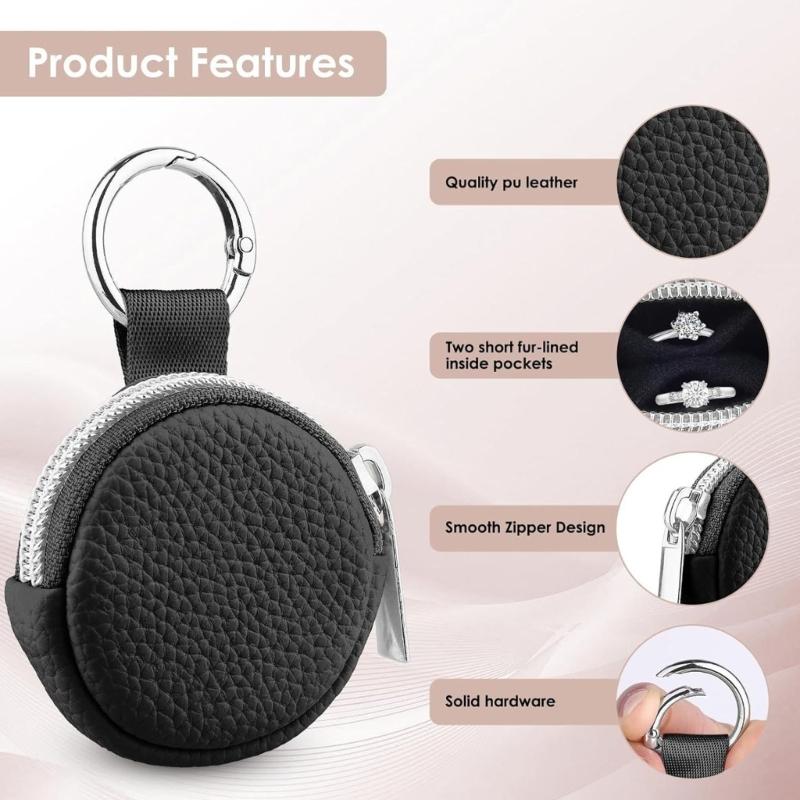 Small Travel Jewelry Organizers Soft Leather Case With 4 Color Addition For Earrings Rings Necklace Storage
