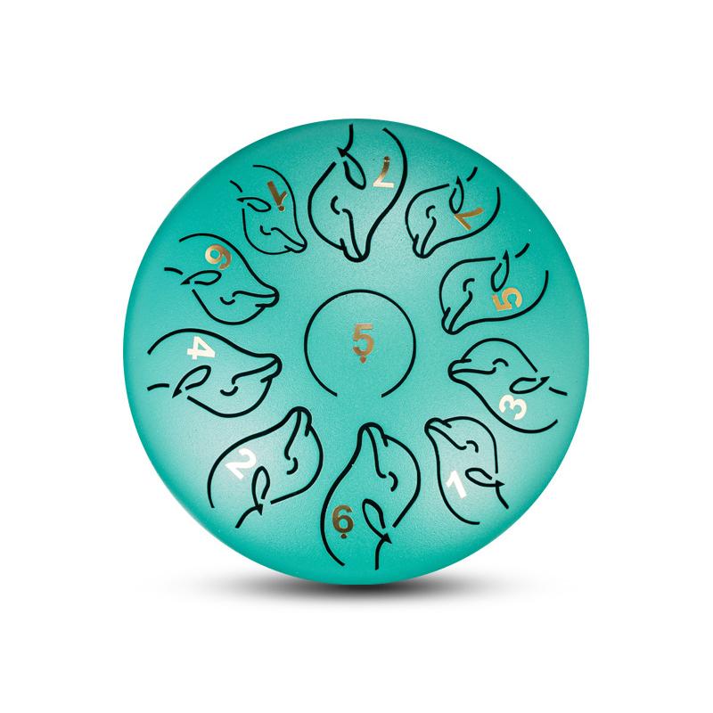 6 Inch 11 Tone Steel Tongue Drum Hand Pan Drum Drumstick Percussion Music Instrument Tambourine Yoga Relaxation Holiday Gifts