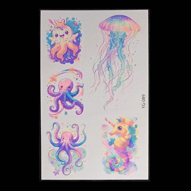 's New Fluorescent Butterfly Tattoo Sticker Music Festival KTV Concert Party Disposable Waterproof