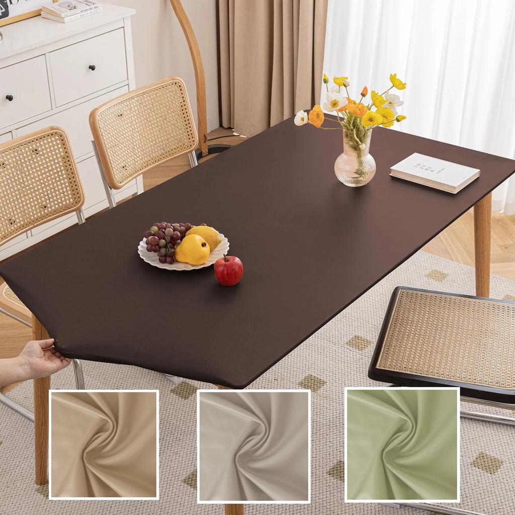 1 PC Solid Colour Rectangle Table Cloth Cover Waterproof Tablecloth Fits for Folding Tables Washable Table Protector Camping