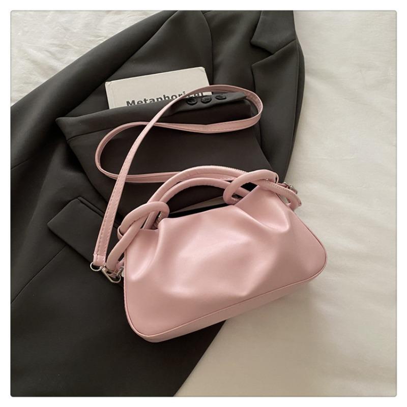 

Premium portable small bag women s new fashion versatile pleated shoulder bag commuter messenger bag рожевий