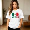 Vintage Distressed Mexico National Flag Eagle Graphic T Shirt  for Men Round Neck Short Sleeve Patriotic Mexican Pride Casual