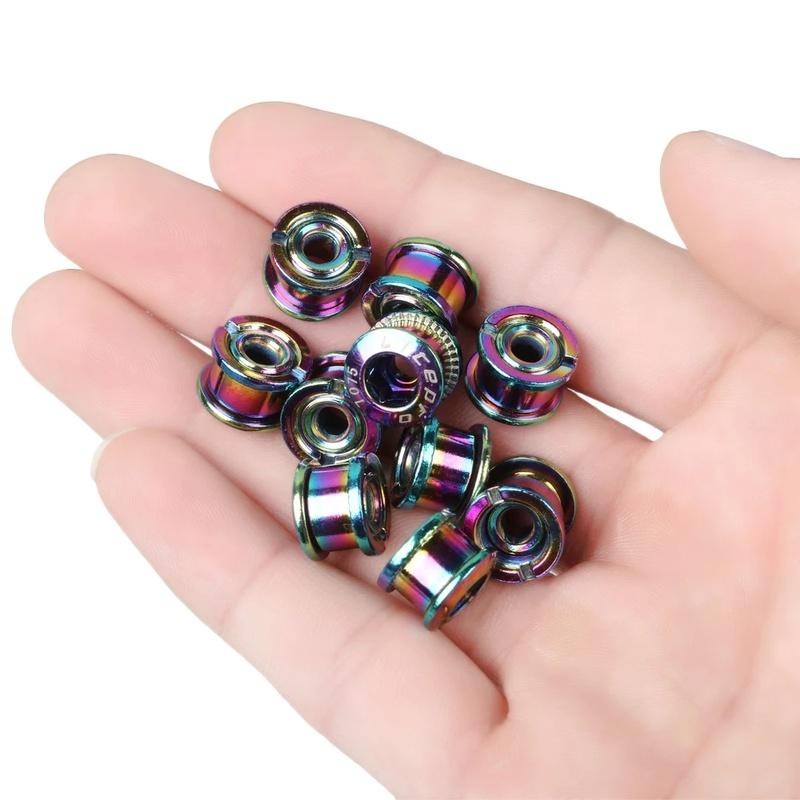 5 Pcs MTB Bicycle Chainwheel Screws Cycling Chainring Wheel Bolt Alloy 7075 Single/double Road Bike Disc Screws for Crankset Parts