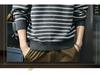 2025 Men's Striped Heavy Gauge Sweater: Autumn/Winter Long Sleeve Knit Base Layer