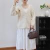 Gentle Wind Knitted Cardigan Autumn and Winter New Design Bow Flower Loose Sweater Jacket Women