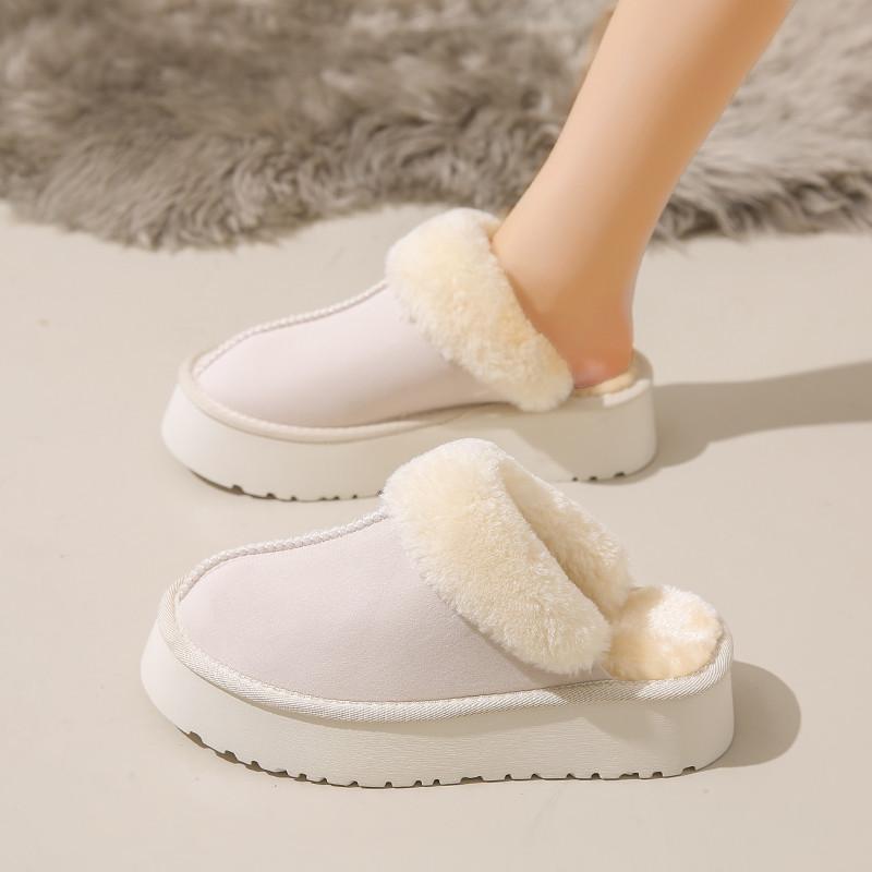 Women's shoes 2025 autumn and winter muffin new slippers summer platform sandals indoor air conditioning flat sole wool shoes women