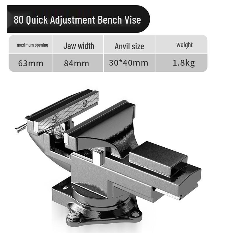 360° Multi-Directional Mini Table Vise: Compact, Flat-Mouth Bench Vise for Household Use