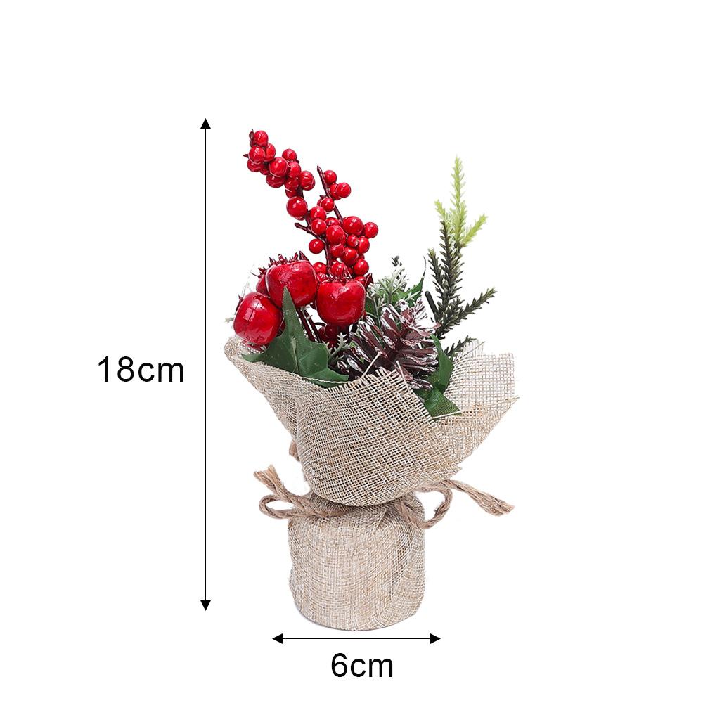 Artificial Simulation Plant Flower Red Berries Christmas Tree Home Decorations Garland DIY Supplies Holiday New Year Ornament