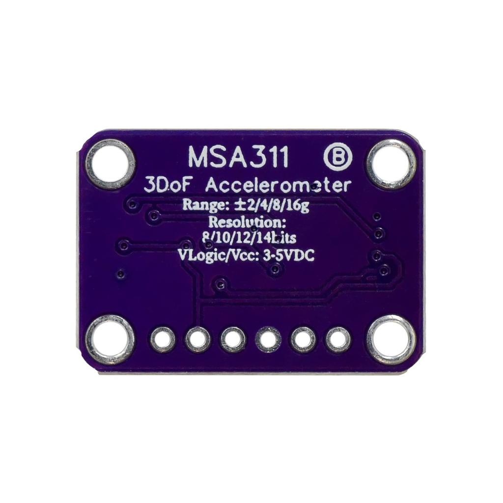 MSA311 triaxial accelerometer is compatible with STEMMA QT/For Qwiic interface for low power consumption