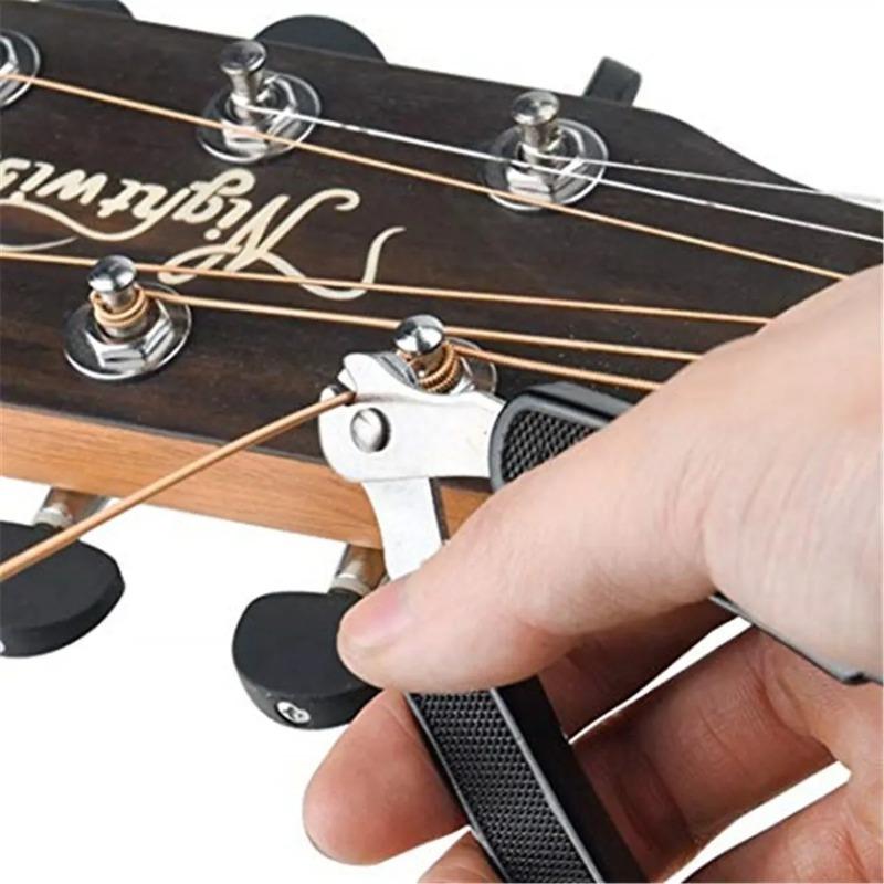 5pcs Guitar String Winder String Cutter Bridge Pin Puller 3 IN 1String Peg Winder Guitar Repair Tool Black