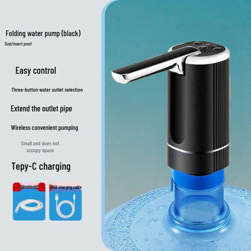 Electric Folding Water Dispenser: Automatic Rechargeable Hand Pump for Bottled Water