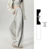 Women's American-Style Sweatpants with Side Stripe - High Waist, Slimming, Wide Leg - Spring/Autumn 2024