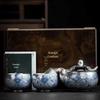 Chinese Dragon & Phoenix Gilded Silver Ceramic Tea Set
