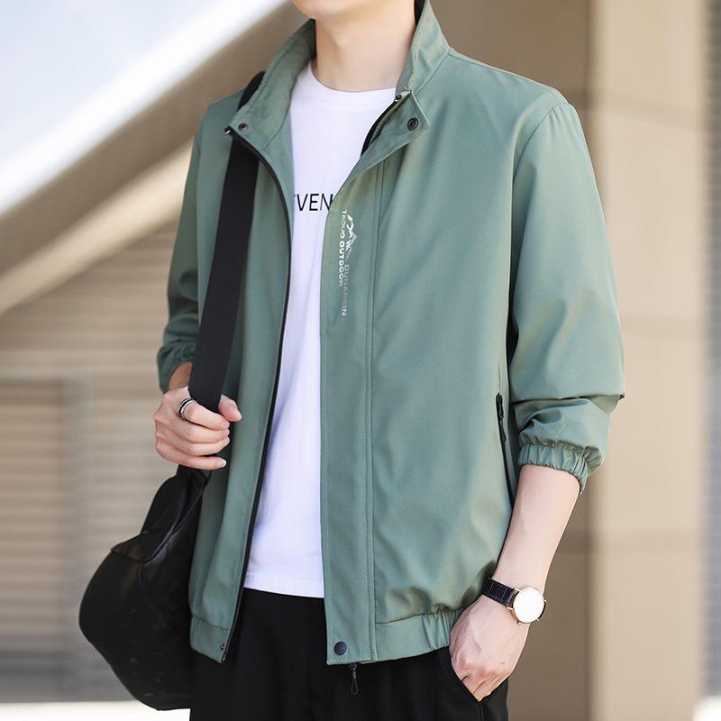 Ανδρικά Μπουφάν Άνοιξη και Φθινόπωρο Νέα Μοντέρνα Μάρκα Χαλαρά Μπουφάν με Όρθιο Γιακά για Αγόρια Όμορφα Ανδρικά Τοπ