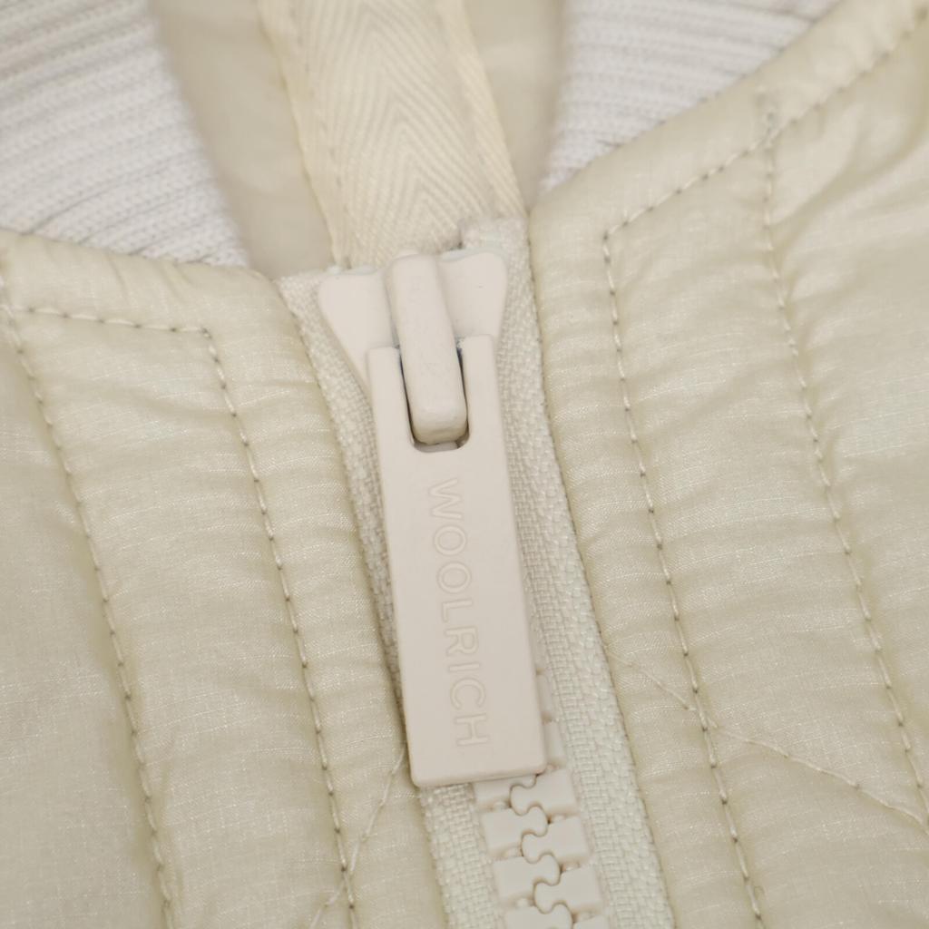 Woolrich WJOU0103 Ivory Quilted Ribbed Color Padded Coat Coat S IvoryUsed