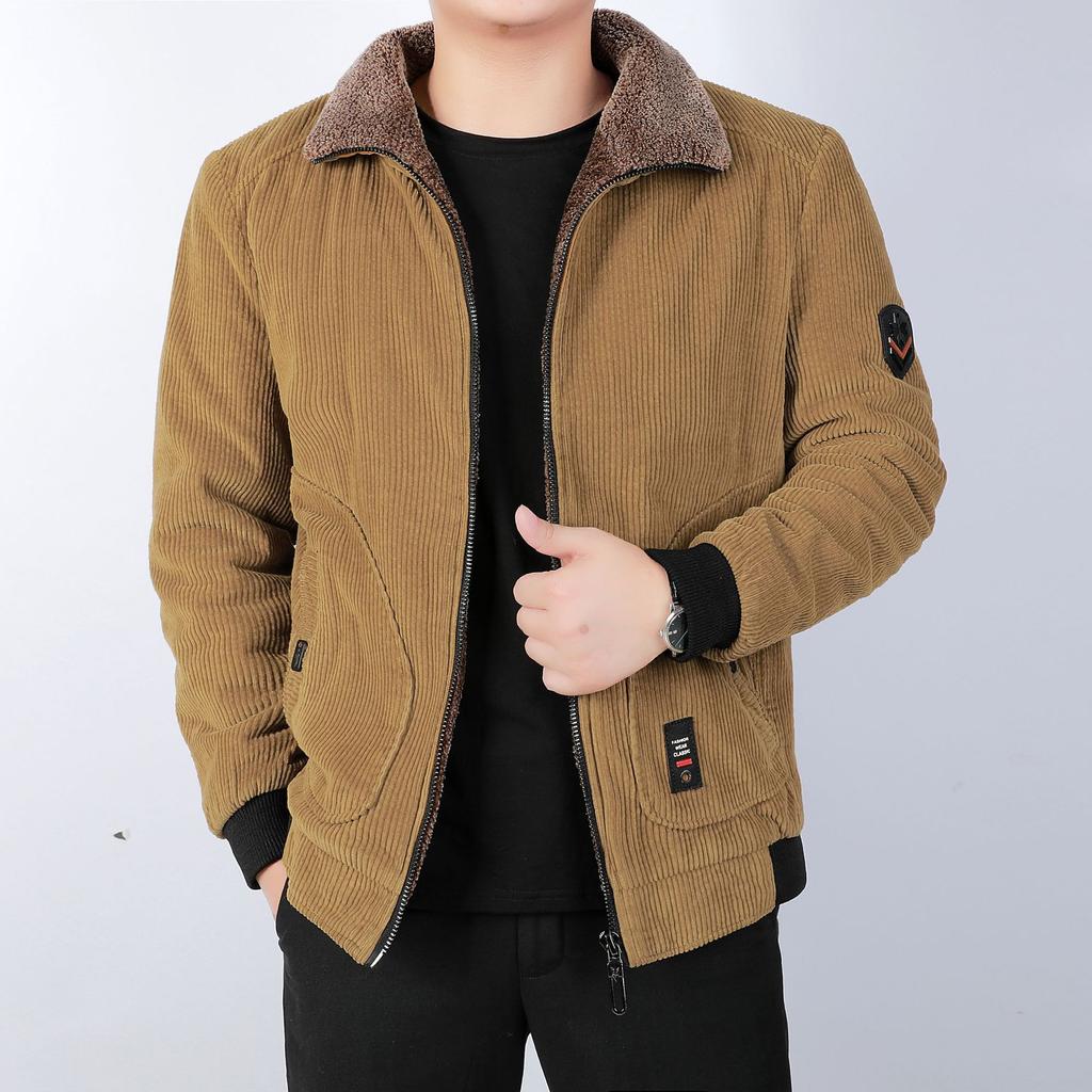 New Winter Corduroy Cotton Jacket, Loose Large Size Cotton Coat, Casual Warm Cotton Coat for Middle-aged and Elderly People