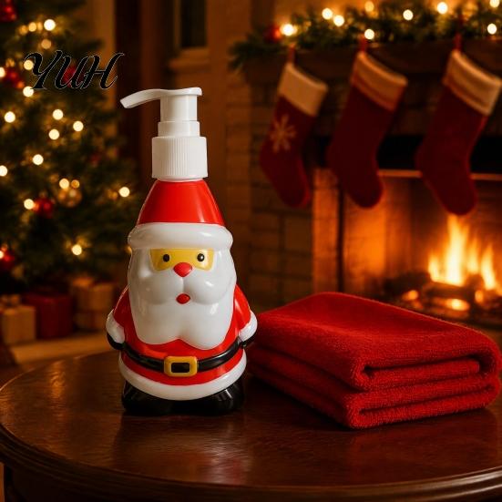 Empty Pump Bottle 350ML Christmas Soap Dispenser, Santa Claus Tree Penguin Shape Refillable Liquid Dispenser Bottle, Plastic for Hand Soap,