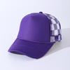 High quality truck baseball cap with rope truck mesh cap plaid printing American breathable sun protection duck tongue